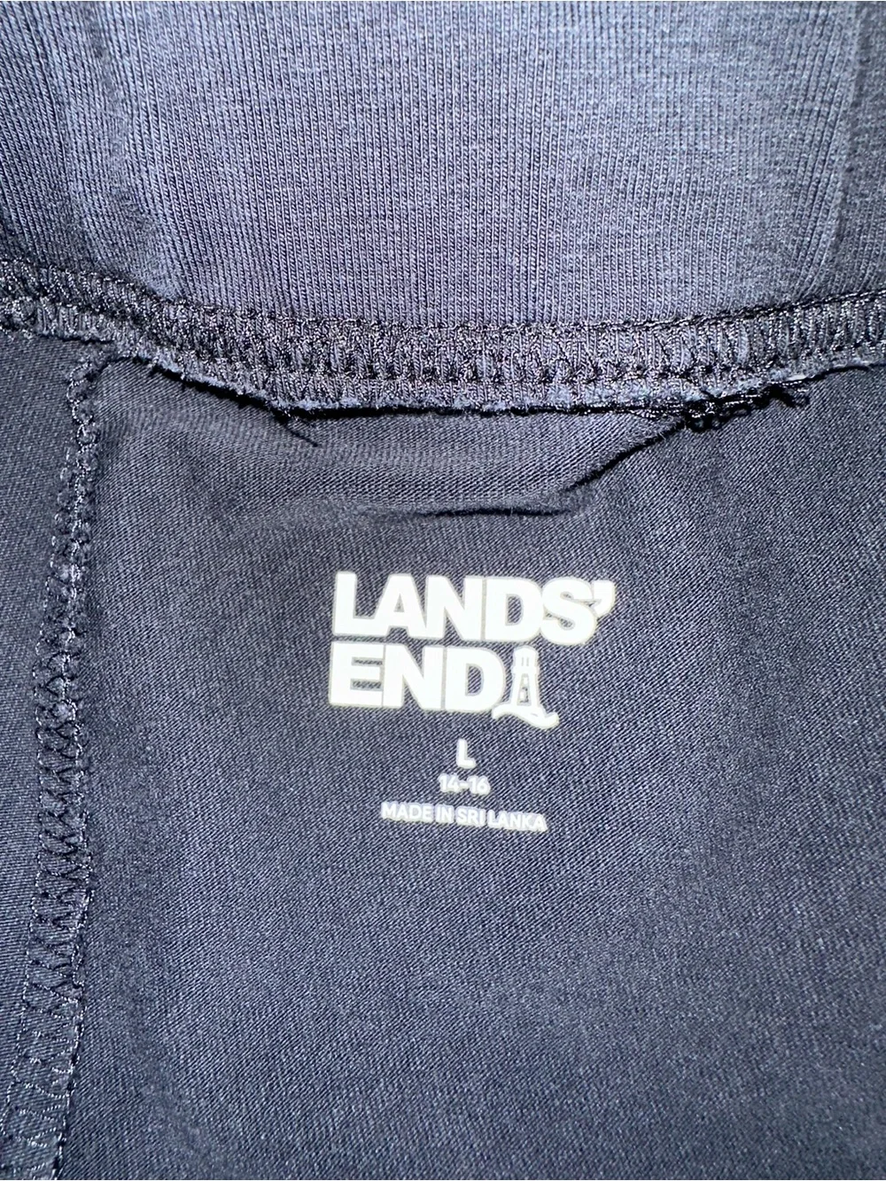 Lands' End Starfish Black Cropped Wide-Leg Pants